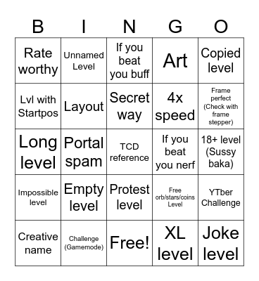 Recent Tab Bingo Card