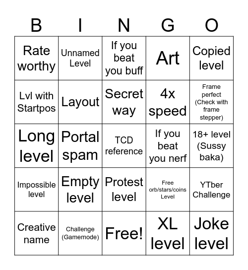 Recent Tab Bingo Card