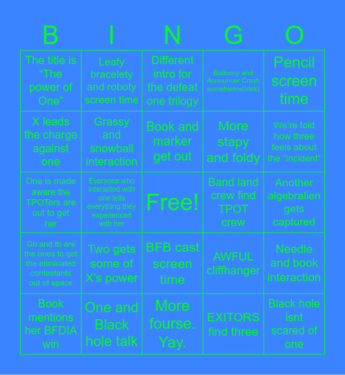 TPOT 23 PREDICTIONS Bingo Card