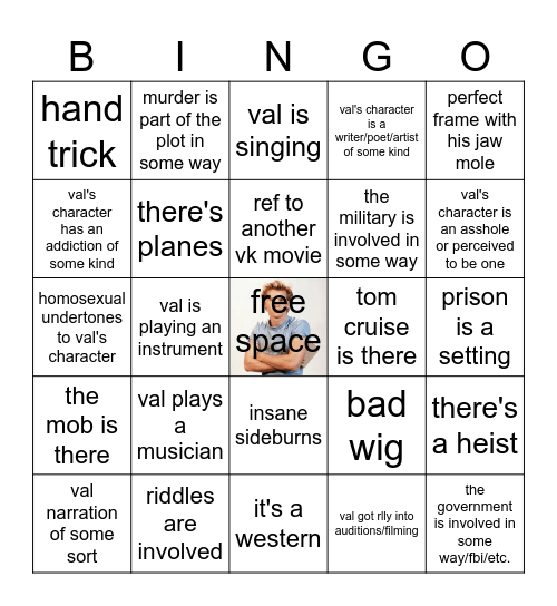 val kilmer bingo Card