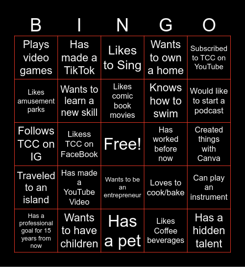 YW Bingo Card