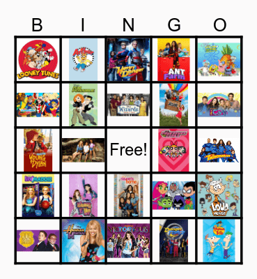 Kids T.V. Show Theme Songs Bingo Card