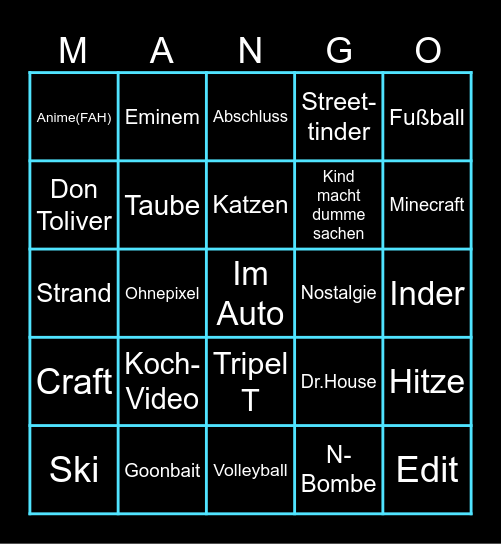 Mango Bingo Card
