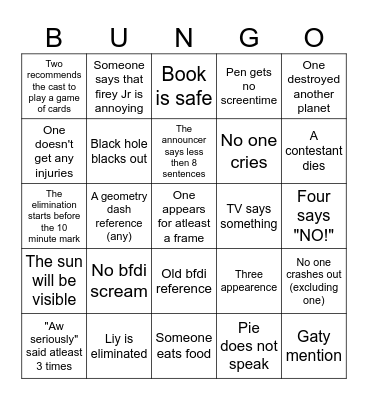 Tpot 23 bingo Card