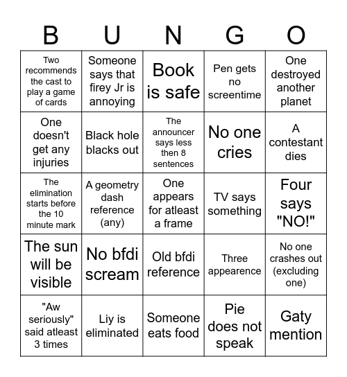 Tpot 23 bingo Card