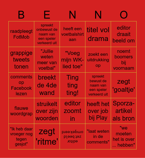Ting Ting Tingo Bingo Card