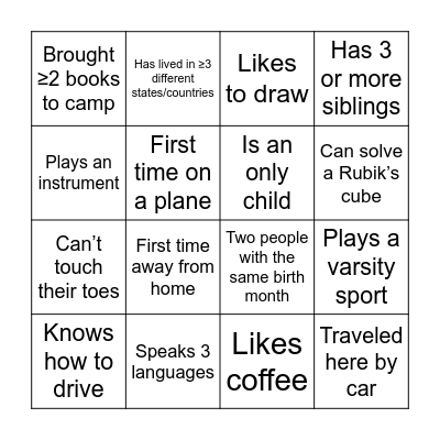 √mathroots Ice Breaker Bingo Card