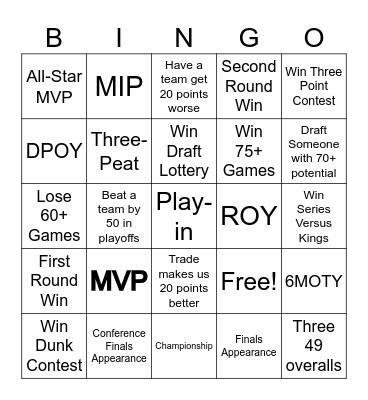 NBA REBUILD BINGO Card