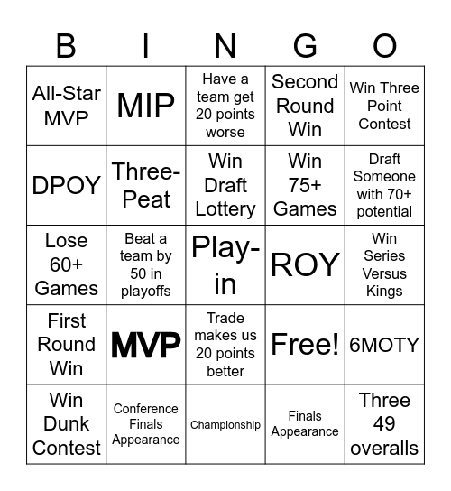 NBA REBUILD BINGO Card
