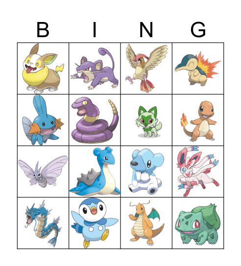 Pokemon 2 Bingo Card