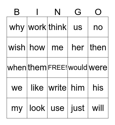 RTI Bingo Week Four-Even Bingo Card