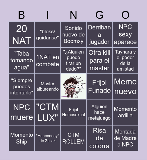 Nueva Esperanza: "¿Moriremos hoy, Lux?" Bingo Card