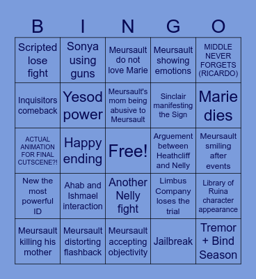 Canto X Bingo Card