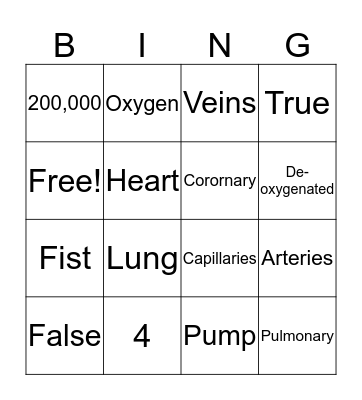 Heart Bingo Card