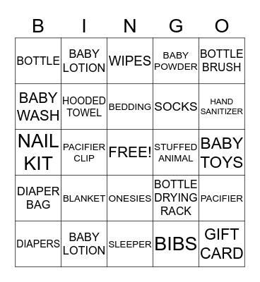 BABY SHOWER Bingo Card