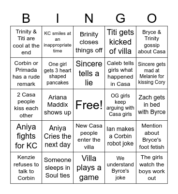 Love Island Babbbby! Bingo Card