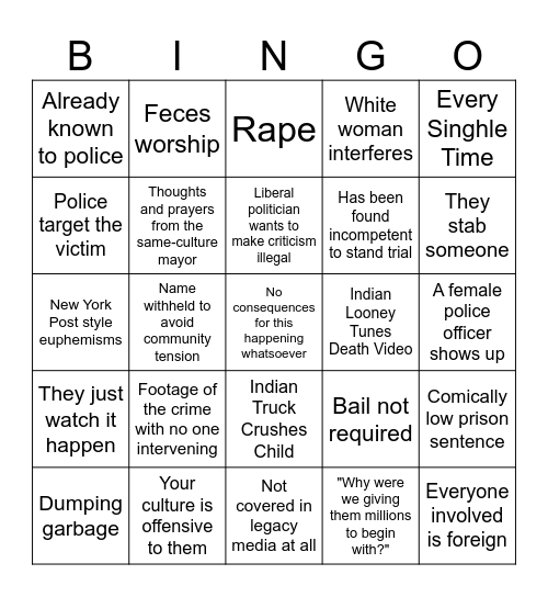 Diversity Bingo Card