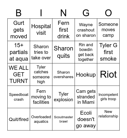 Week 2 Bingo Card