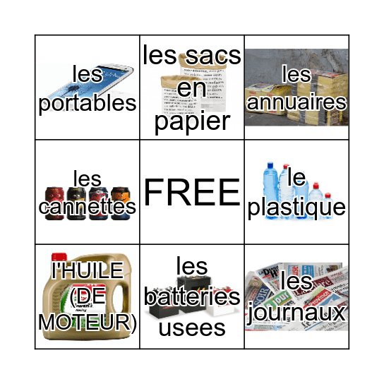 Recycling Bingo Card