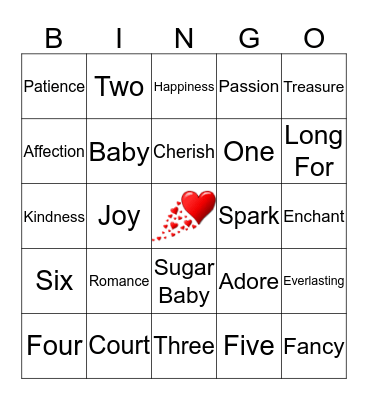 V a l e n t i n e Bingo Card