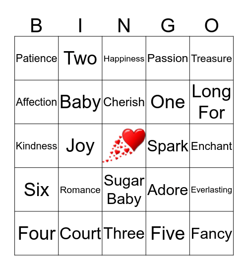 V a l e n t i n e Bingo Card