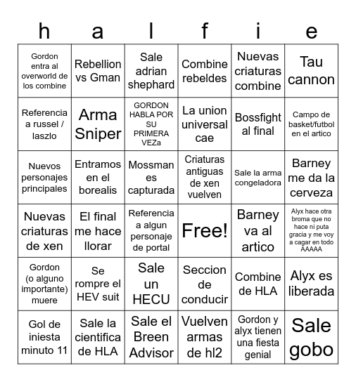 BINGO GOBERIL😂 Bingo Card