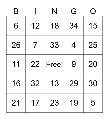 Family Day 2026 Bingo Card
