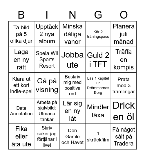Vecka 27 Bingo Card
