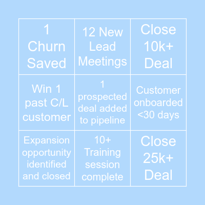 Territory Titans Bingo Card
