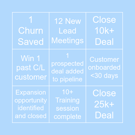 Territory Titans Bingo Card