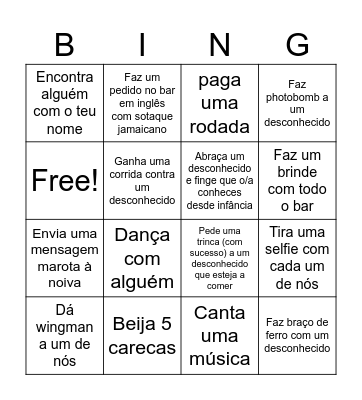 Bingo do Piscualli Bingo Card