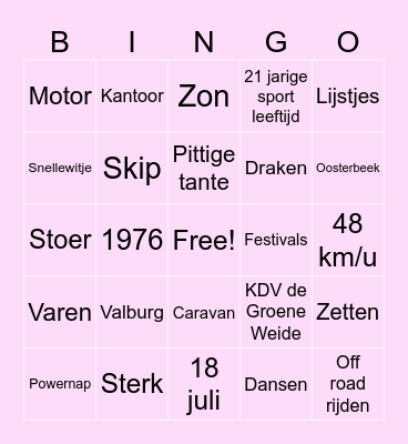 Liesje 50! Bingo Card
