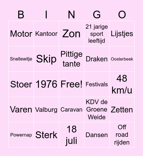 Liesje 50! Bingo Card