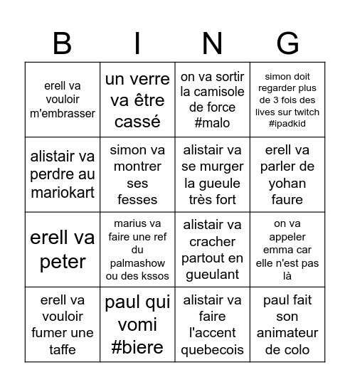 "supt"dio-m lolilol #fafa Bingo Card