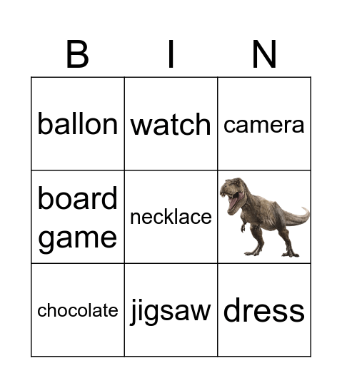 Presents Bingo Card