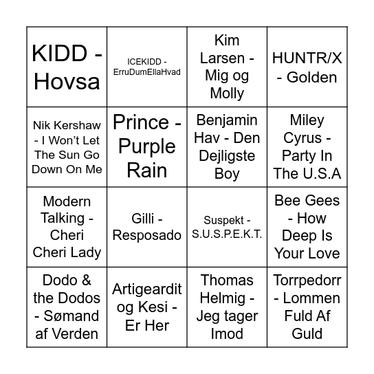HYTTETUR 2026 Bingo Card
