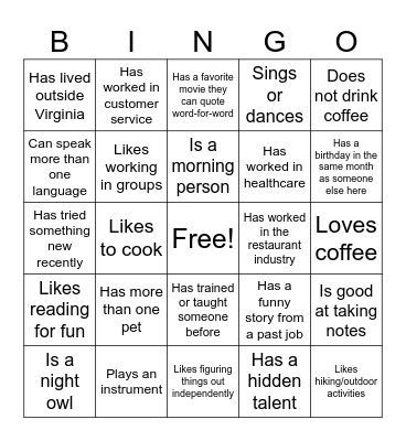 Lion's PRIDE Bingo Card