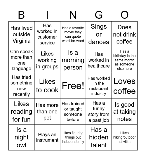 Lion's PRIDE Bingo Card