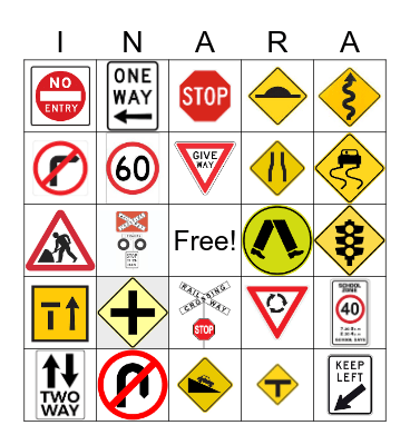 Road Sign Bingo! Bingo Card