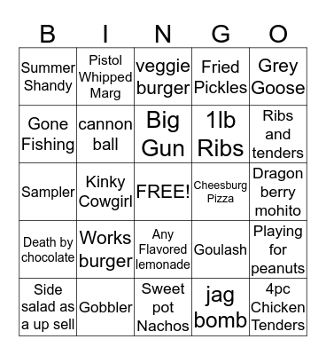Wild Bills Bingo!!! Bingo Card