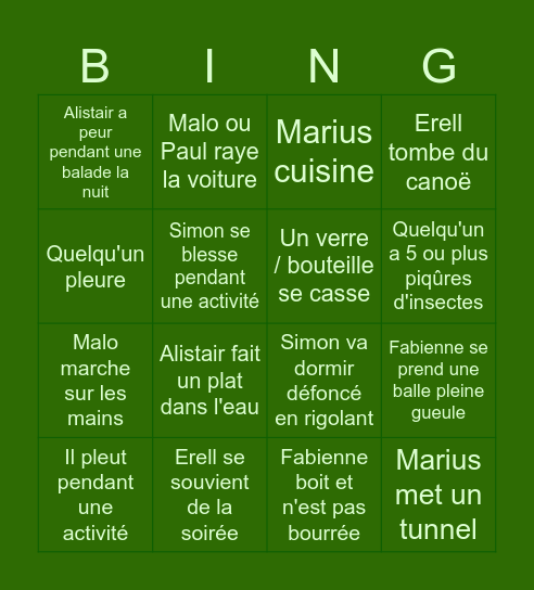BINGOGOLE Bingo Card
