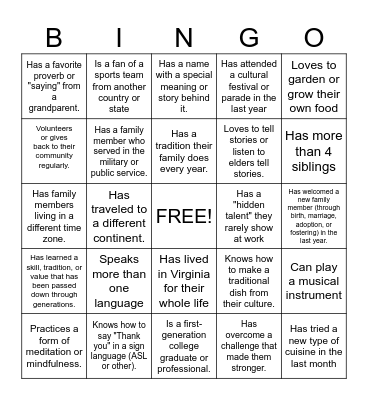 HMS Community Connections (2026) Bingo Card