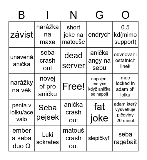 Adicted bingo Card