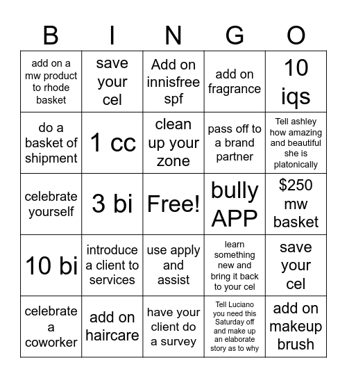 top secret bingo Card