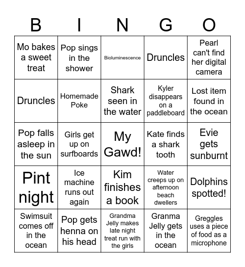 Beach Bingo 2026 Bingo Card