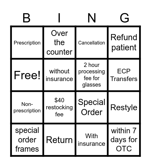 ECA 3Rs Bingo Card
