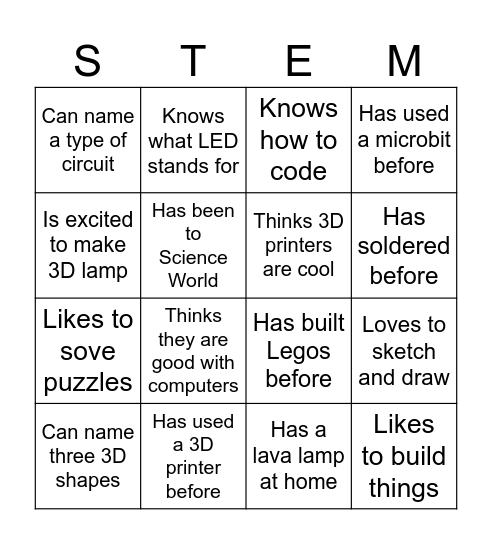 GET TO KNOW EACH OTHER Bingo Card