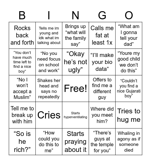 Mom Reacts to Shawn Bingo Card