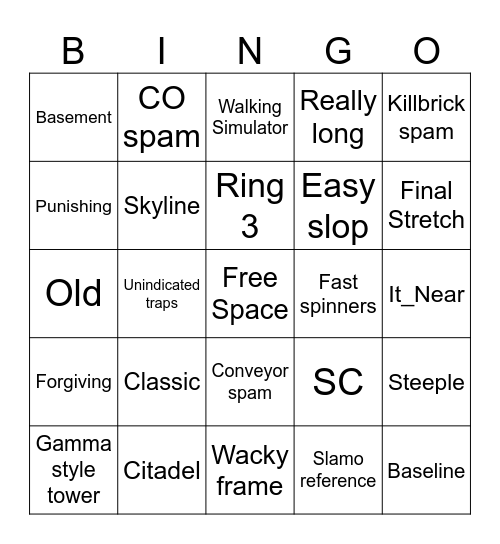 EToH Bingo (Random Towers) Bingo Card