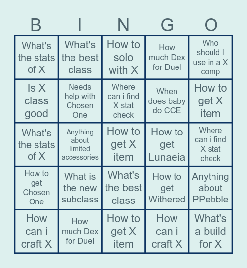 AAC BINGO Card